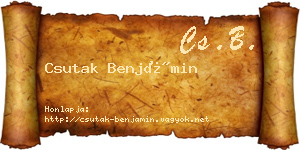Csutak Benjámin névjegykártya