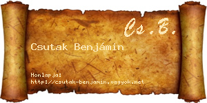 Csutak Benjámin névjegykártya