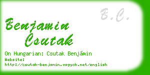 benjamin csutak business card